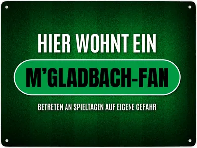 Produktbild von Hier wohnt ein M'Gladbach-Fan Metallschild XXL