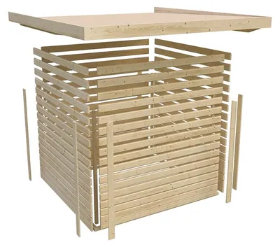 Produktbild von Gartenhaus Zweiraumhaus Appelhorn 28 mm terragrau