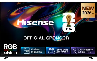 Produktbild von Hisense 100 '' UR8DS | RGB MiniLED Smart TV 4K 180 Hz, 2,54 m (100"), 3840 x 2160 Pixel, RGB-Mini LED, Smart-TV, WLAN, Schwarz