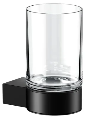 Glashalter aus Kristallglas, Wandmontage, matt schwarz, 1 Stück