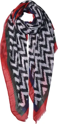 Produktbild von Clayre & Eef Gemusterter Damenschal 90x180 cm Rot Synthetisch