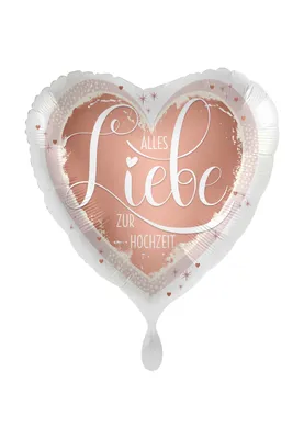 Produktbild von 18"/Ø43cm Herz Folienballon "Alles Liebe zur Hochzeit"