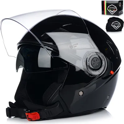 Produktbild von Jet helm mit Sonnenblende | VITO AMARO | Jethelm mit Doppelvisier | ECE 22.06  | Motorradhelm mit Visier | M (57-58cm)