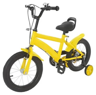 Productafbeelding van Kinderfiets 14 Inch met Afneembare Zijwielen - Verstelbaar en Geschikt voor Kinderen van 3 tot 6 Jaar