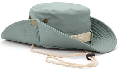 Productafbeelding van Zonnekap, bushut, voor heren en dames, met rand, UV-bescherming, one size. Kleur: cyaan