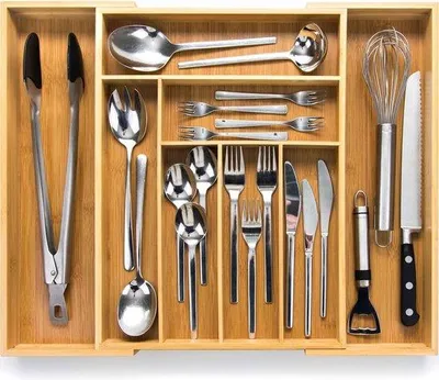 Produktbild von Famanu Besteckkasten für Schubladen - verstellbar, aus Bambus