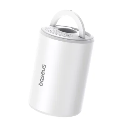 Produktbild von Baseus Pocketgo Pro Reisepumpe mit Luftentleerungsfunktion und Led-Taschenlampe - Weiß