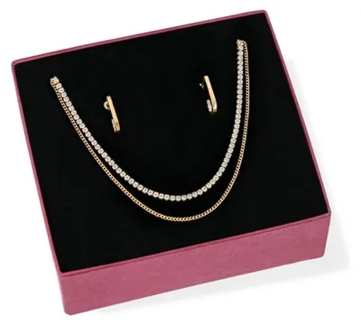 Produktbild von Elegantes Schmuckset für Damen, bestehend aus Gold- und Lackelementen, Serie Pack One