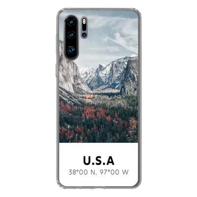 Produktbild von MuchoWow® Handyhülle Schutzhülle Hülle für Huawei P30 Pro Yosemite - Amerika - Wyoming - Wald - Berge Silikon Softcase Handy Hülle - Schutzdeckel