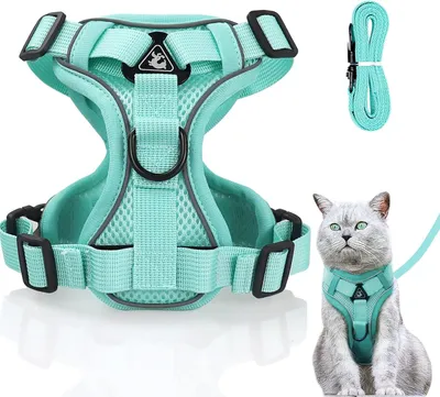 Produktbild von Verstellbares Katzenharness, weiches atmungsaktives Mesh, Größe M 34-40 cm, für Katzen und kleine Hunde