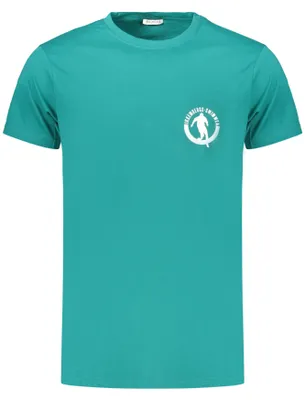 Produktbild von Herren Kurzarm-T-Shirt in Grün mit Rundhals und Logo-Druck