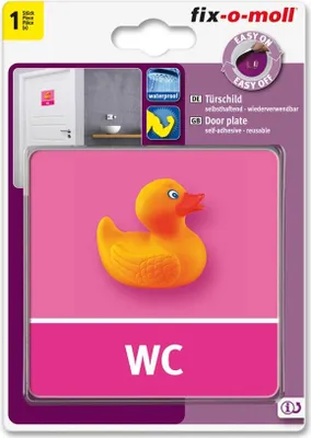 Produktbild von Türschild WC pink fix-o-moll