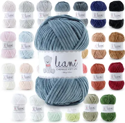 Produktbild von LEAMI Chenille Soft UNI (100g/120m) , kombinierbar mit Himalaya Dolphin Baby 124 helles rosa