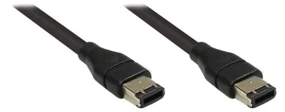 Zdjęcie produktu dla Alcasa 2610-FW5, FireWire 400 (IEEE 1394/IEEE 1394a), Męska/Męska, 6-p, 6-p, Czarny, 400 Mbit/s