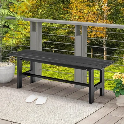 Zdjęcie produktu dla Ławka ogrodowa z listwową ramą, malowana proszkowo metalowa rama, 2-osobowa ławka ogrodowa do użytku w parku i na zewnątrz, 120 x 34,5 x 40 cm (czarna)