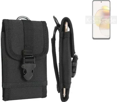 Produktbild von K-S-Trade Holster Handy Hülle kompatibel mit Motorola Moto G73 5G Holster Handytasche Gürtel Tasche Schutz Hülle Robust Outdoor schwarz