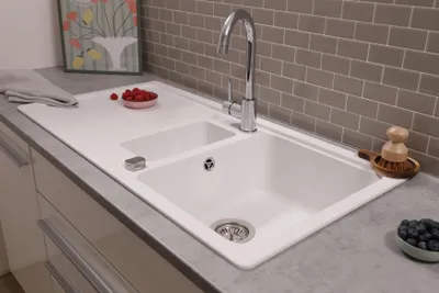 Produktbild von Küchenspüle Einbauspüle Spülbecken Granitspüle 100 x 50 Weiß Respekta Austin