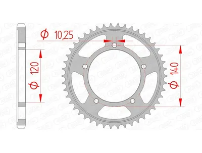 Immagine prodotto di Ingranaggio Posteriore Per Moto, In Acciaio
