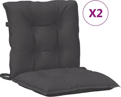 Produktbild von vidaXL Niedriglehner-Auflagen 2 Stk Melange Anthrazit 100x50x7cm Stoff