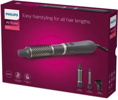 Produktbild von Philips 3000 series BHA301/00, Haar-Styling-Set, Warm, Schwarz, Hngender Ring, 1,8 m, 800 W