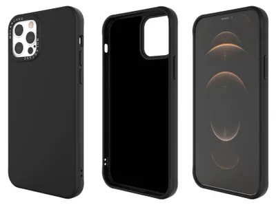 Produktbild von Hülle für iPhone 12 und 12 Pro Molancano Designer-Rückseite in Schwarz