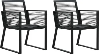 Zdjęcie produktu dla Krzesła ogrodowe, 2 szt., czarne, rattan PVC