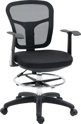 Immagine prodotto di Sedia da ufficio Fortuna Lai Sedia ergonomica per computer 95-115 cm con braccioli e poggiapiedi in rete nera per ufficio e home office