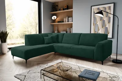 Image de VENASI MULA Gauche Canapé d'angle sans fonction de couchage Canapé en L Canapé d'angle Ensemble de canapés Vert