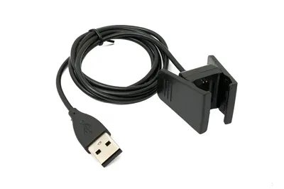 Produktbild von SYSTEM-S USB 2.0 Kabel 99 cm Ladekabel für Fitbit Charge 2 Smartwach in Schwarz