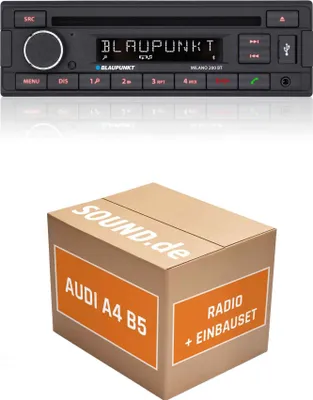 Produktbild von Autoradio Einbaupaket Blaupunkt Milano 200 BT für Audi A4 B5 + Chorus | Bluetooth USB