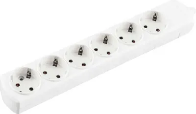 Produktbild von Onlex Geerdete Steckdose Ohne Kabel 6 Steckdosen Weiß One Size / EU Plug 220V Weiß One Size