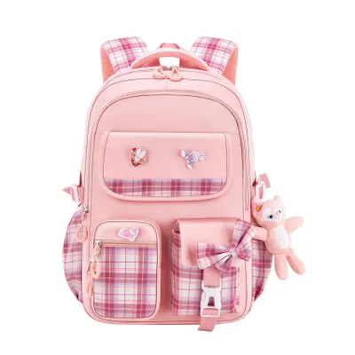 Immagine prodotto di Zaino scolastico da ragazza, 46 cm, ergonomico e impermeabile, rosa, taglia L