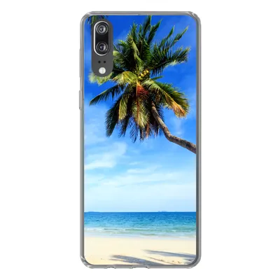 Produktbild von MuchoWow® Handyhülle Schutzhülle Hülle für Huawei P20 Palmen - Strand - Meer Silikon Softcase Handy Hülle - Hardcover