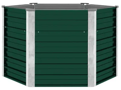 Obrázok produktu pre Vyvýšený záhradný box – kvetináč – pozinkovaná oceľ, 129x129x77 cm – vhodný na zeleninu a kvety – zelená farba