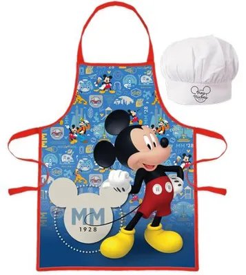 Productafbeelding van Mickey Mouse kinder schort met chefmuts