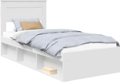 Immagine prodotto di Telaio per letto, colore bianco, dimensioni 75 x 190 cm, realizzato in legno di pino massello