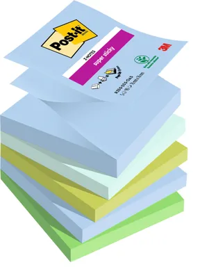 Produktbild von Post-it® Super Sticky Z-Notes 76x76mm + Dispenser Bär Weiß + Blau Haftnotizen