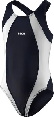 Produktbild von BECO Mädchen Kinder Badeanzug Schwimmanzug Einteiler Größe 116 weiß/schwarz