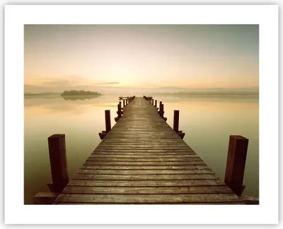Produktbild von Poster - Poster ohne Rahmen - Brücke See - 50x40 cm - Wand Bild - Wanddeko - Wandbilder - Kunstposter - Wandposter - Bilder - Kunstdruck - Wanddekoration - Wandbild - P2XAA50x40-3625