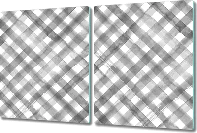 Produktbild von Glas Schneidebrett Herdabdeckplatten Schneideplatten - 2x 40x52 cm - Grau Kariert