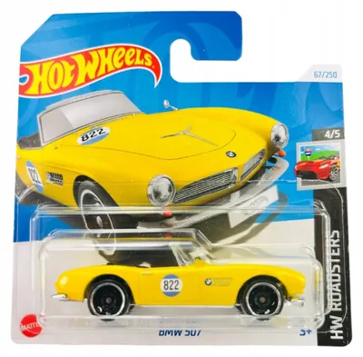 Obrázek produktu pro Hot Wheels, model auta BMW 507, měřítko 1:64, žlutá barva, rok 2024