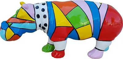 Obrázok produktu pre Dizajnové abstraktné figúrky Moderné figúrky Dekorácia Hippopotamus Záhradné sochy