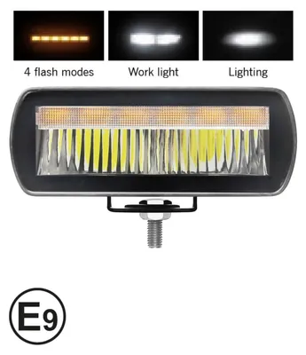 Image de Projecteur combiné halogène-LED Promolink / Lampe de travail avec feux de jour blancs (DRL) et feux de détresse à 4 modes, IP6