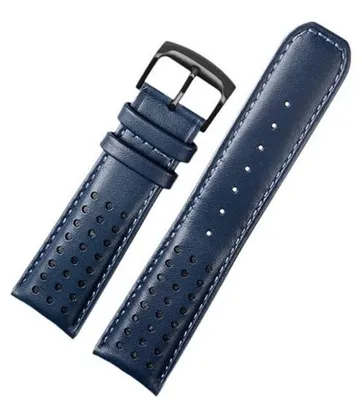 Zdjęcie produktu dla Skórzany pasek do zegarków 22 mm, niebieski pasek skórzany do zegarków Citizen