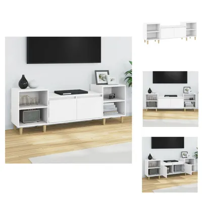 Image de vidaXL Armoire TV Blanc 160x35x55 cm Bois composite - Meuble TV