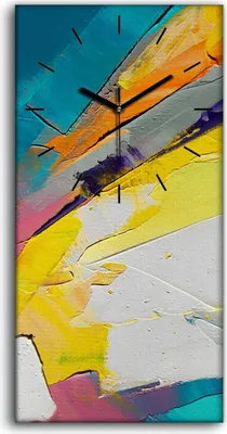 Produktbild von Küchenuhr Bürouhr Leinwand Uhr Geräuschlos 30x60 Malerei Abstrakte Kunst - schwarze Hände