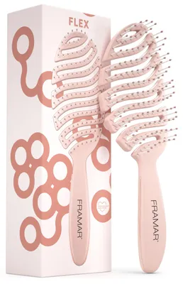 Produktbild von FRAMAR Champagnerfarbe Entwirrbürste Lange Haare - Haarbürste Ohne Ziepen, Haarbürsten Für Langes Haar, Detangler Bürste, Flexible Vent Brush, Curly Hair Brush, Bürste Haare, Skelettbürste – Champagne