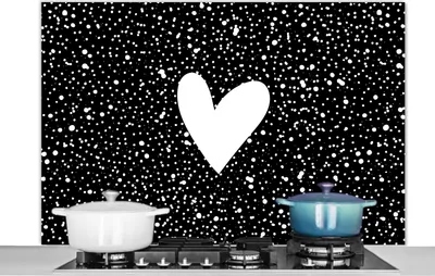 Produktbild von KitchenYeah®  Spritzschutz Küche - Küchenrückwand - Wandschutz für Herd und Spüle - Design - Liebe - Herz 120x80 - Alu-Dibond (Alternative zum Spritzschutz aus Glas) - Hitzebeständig - Herdspritzschut