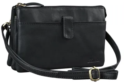 Produktbild von Benthill Leder Umhängetasche - Reisebrieftasche aus echtem Rindsleder - Schultertasche mit Reißverschluss - Oragnizer / Ledertasche - Herren / Damen