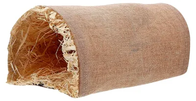 Produktbild von Kuscheltunnel für Hamster aus weichem Material, Spiel- und Ruhehaus für Kleintiere (hellbraun)